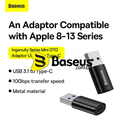 Picture of Baseus Ingenuity Series Mini OTG Adaptor USB 3.1 to Type-C Black
