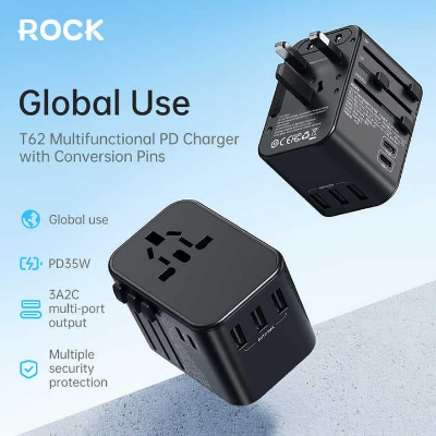 Picture of ROCK 35.5W Travel Multifunctional Plug PD Fast Charger Power Adapter
