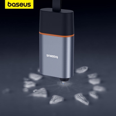 Picture of Baseus Car Safety Hammer 3 in 1 Emergency Glass Window Breaker Seat Belt Cutter Life-Saving Escape Car Emergency Lamp with 4 Lighting Modes Belt Cutter