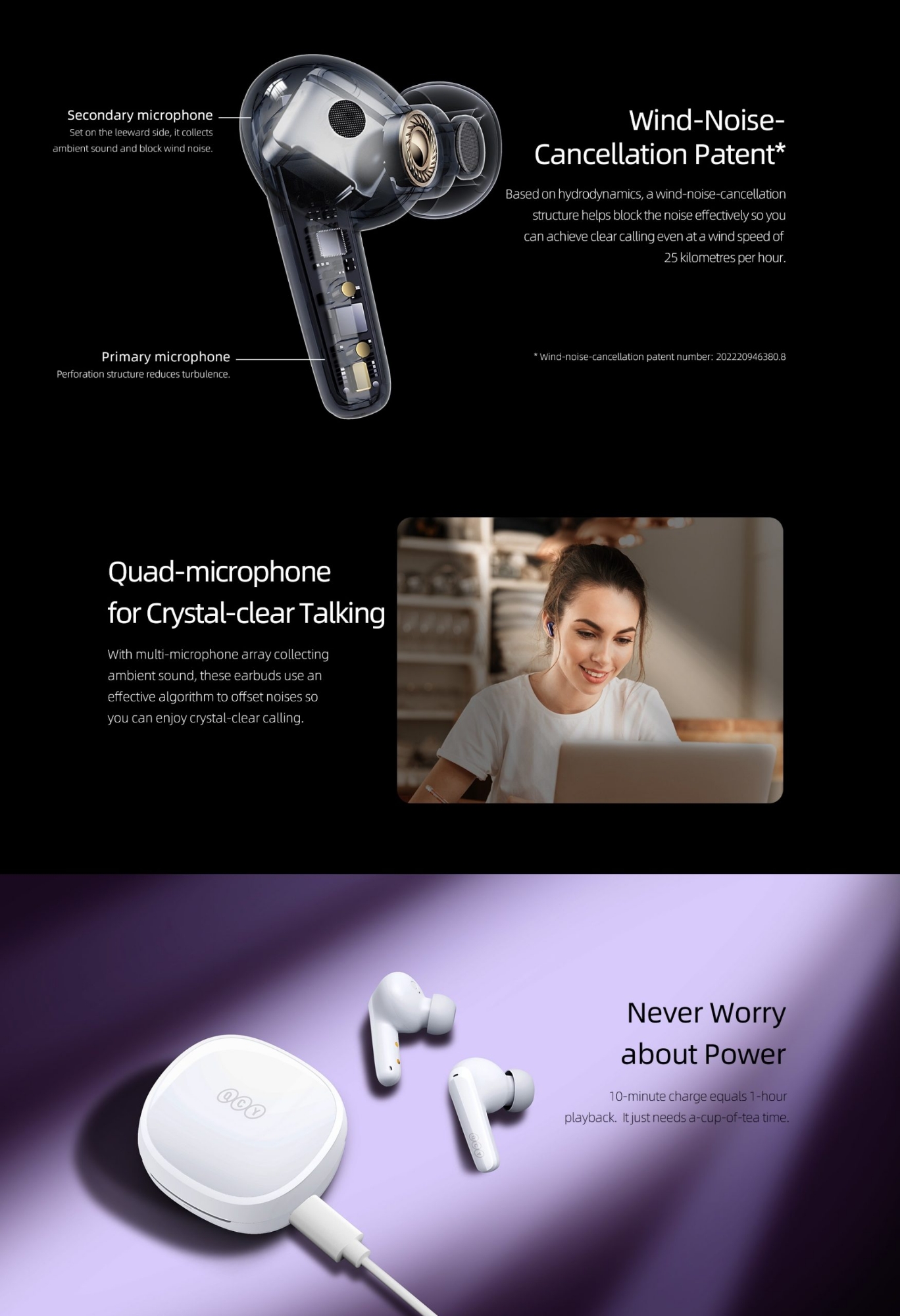 Picture of QCY T13X TWS Earbuds Bluetooth V5.3 Earphone