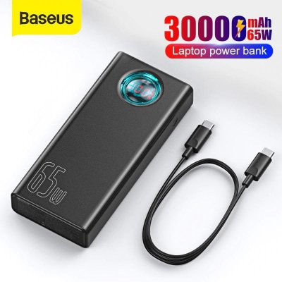Picture of Baseus Portable Laptop Charger, Baseus 30000mAh Power Bank 65W Fast Charging USB C Battery PD 3.0 7-Port Battery Bank for All laptops & Phone Amblight 30000mAh 33W power bank PD3.0 QC3.0 4x USB / 1x USB Type C (PPLG-01)