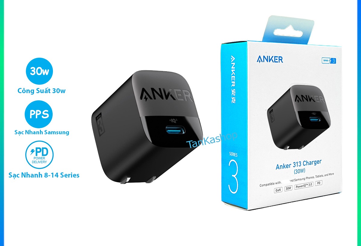 Picture of Anker 313 GaN 30W Foldable Charger USB C Power IQ 3.0