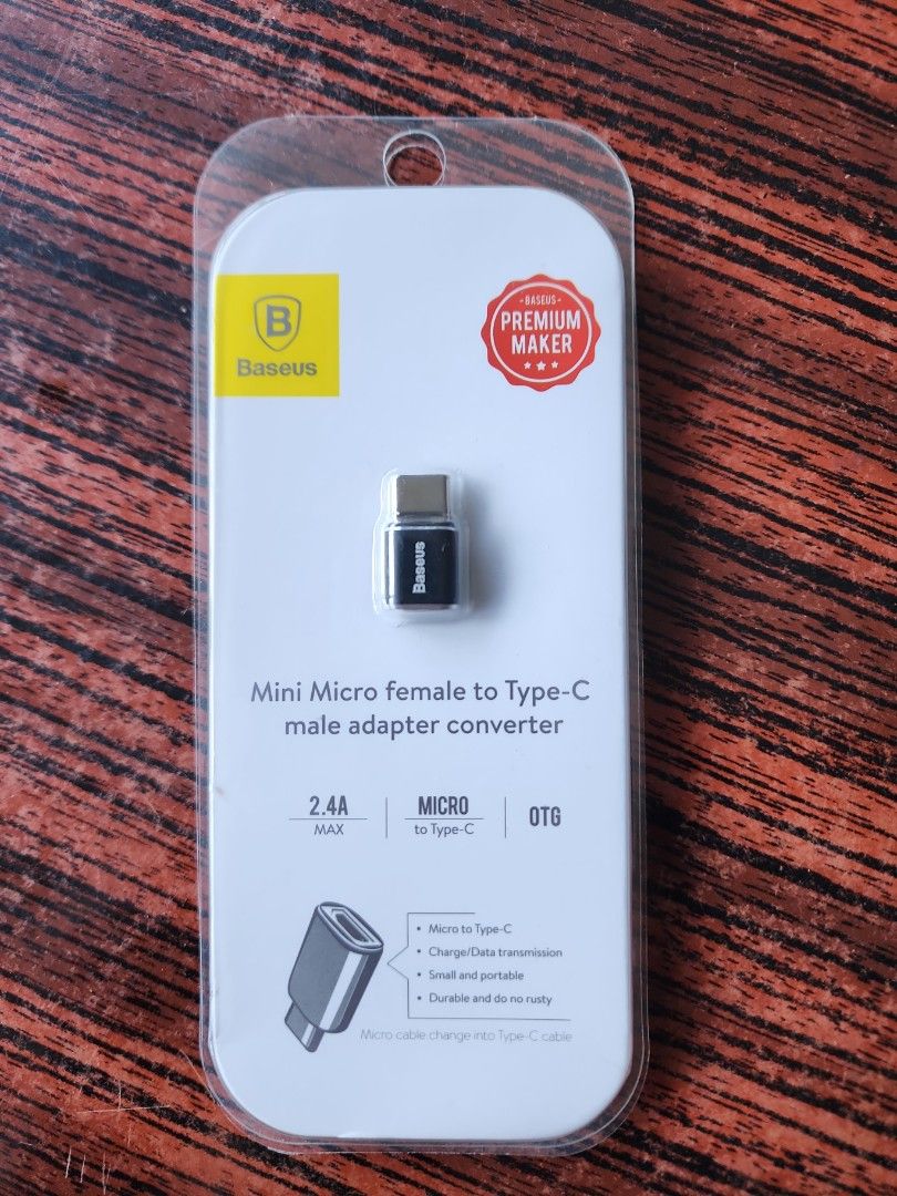 Picture of BASEUS CAMOTG-01 MICRO FEMALE TO TYPE-C MALE ADAPTER CONVERTER