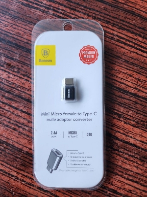 Picture of BASEUS CAMOTG-01 MICRO FEMALE TO TYPE-C MALE ADAPTER CONVERTER