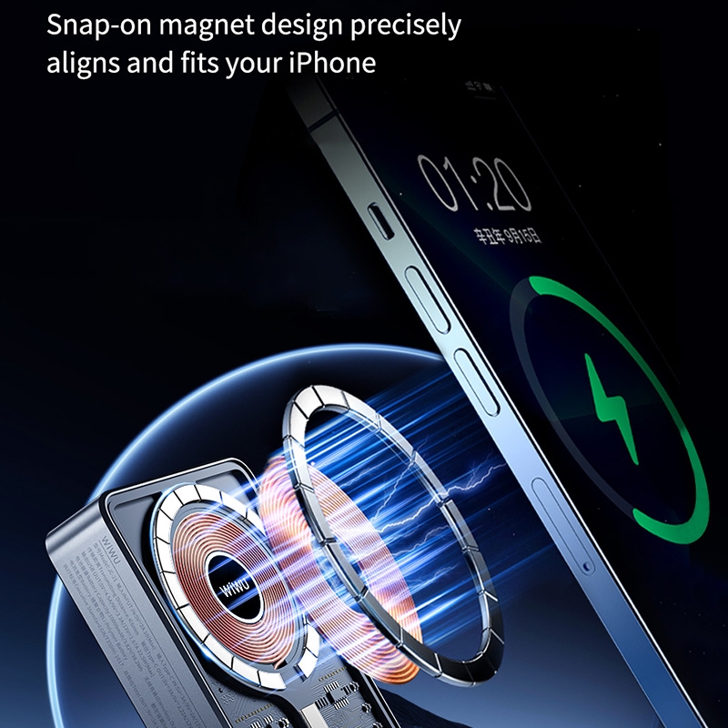 Picture of WIWU JC-21 Transparent Magnetic Power Bank 22.5W 10000mAh with Stand