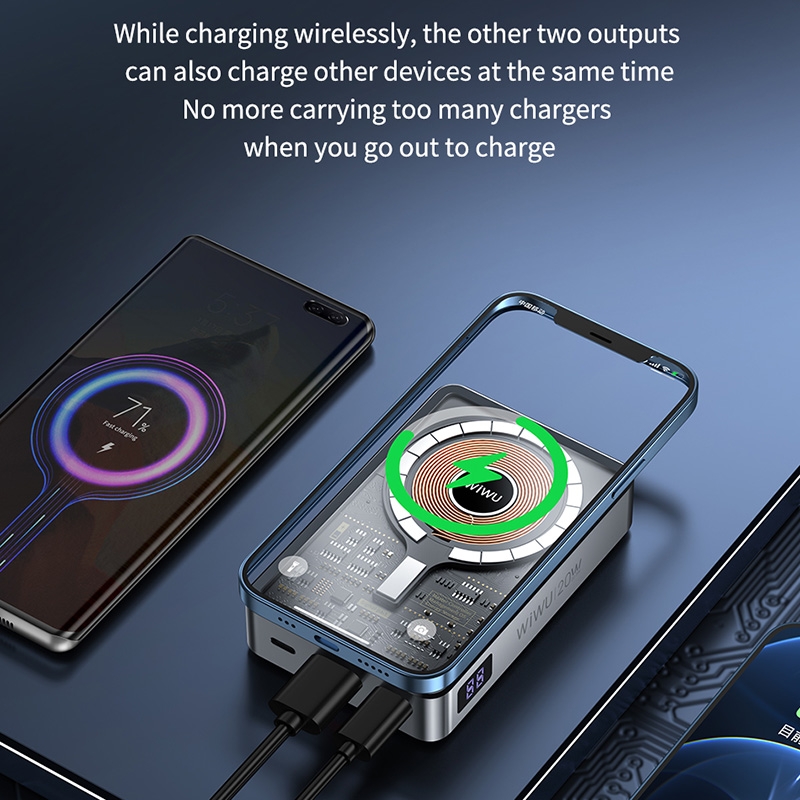 Picture of WIWU JC-21 Transparent Magnetic Power Bank 22.5W 10000mAh with Stand