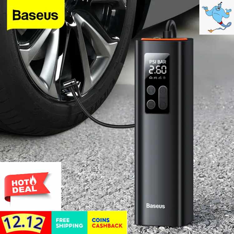 Picture of বেসিউস Mini Car Air Compressor 12V 150PSI Portable Car Tire Inflator Smart Digital Inflatable Pump For Car Bicycle Boat Air Pump
