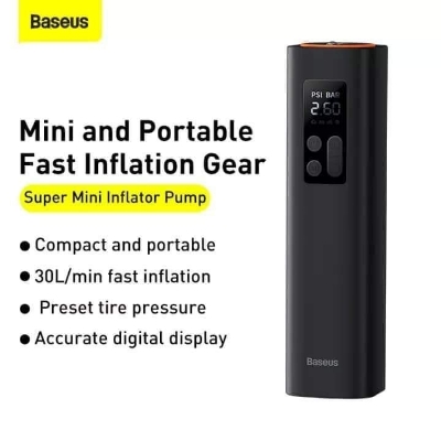 Picture of বেসিউস Mini Car Air Compressor 12V 150PSI Portable Car Tire Inflator Smart Digital Inflatable Pump For Car Bicycle Boat Air Pump