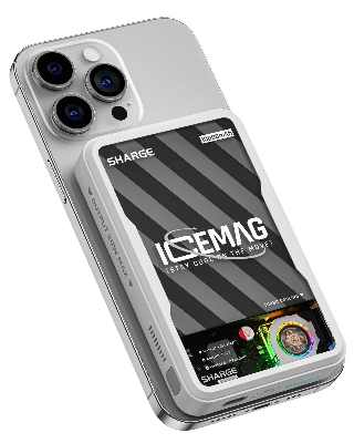 Picture of sharge ICEMAG Magnetic Power Bank, World's First 10000mAh Transparent Battery Pack with Active Cooling for Mag-Safe