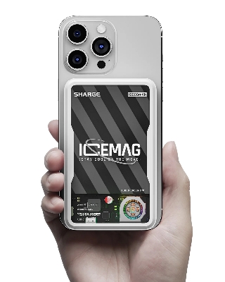 Picture of sharge ICEMAG Magnetic Power Bank, World's First 10000mAh Transparent Battery Pack with Active Cooling for Mag-Safe