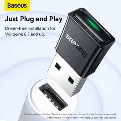Picture of Baseus BA07 USB Bluetooth 5.3 Dongle Adapter for PC Speaker Wireless Mouse Keyboard Music Audio Receiver Transmitter Bluetooth