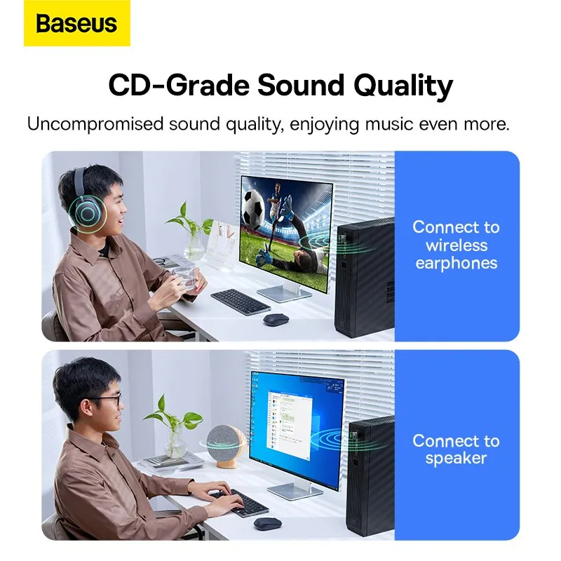 Picture of Baseus BA07 USB Bluetooth 5.3 Dongle Adapter for PC Speaker Wireless Mouse Keyboard Music Audio Receiver Transmitter Bluetooth