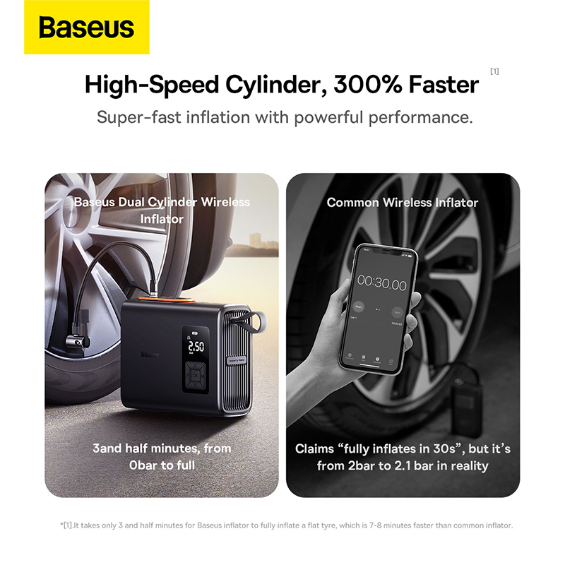 Picture of Baseus Inflator Mega Energy Pump Series Dual Cylinder Wireless Tire Pumper Inflator