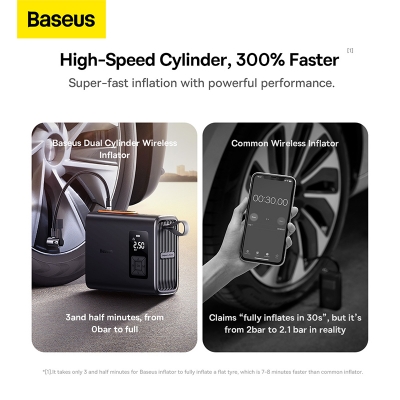 Picture of Baseus Inflator Mega Energy Pump Series Dual Cylinder Wireless Tire Pumper Inflator