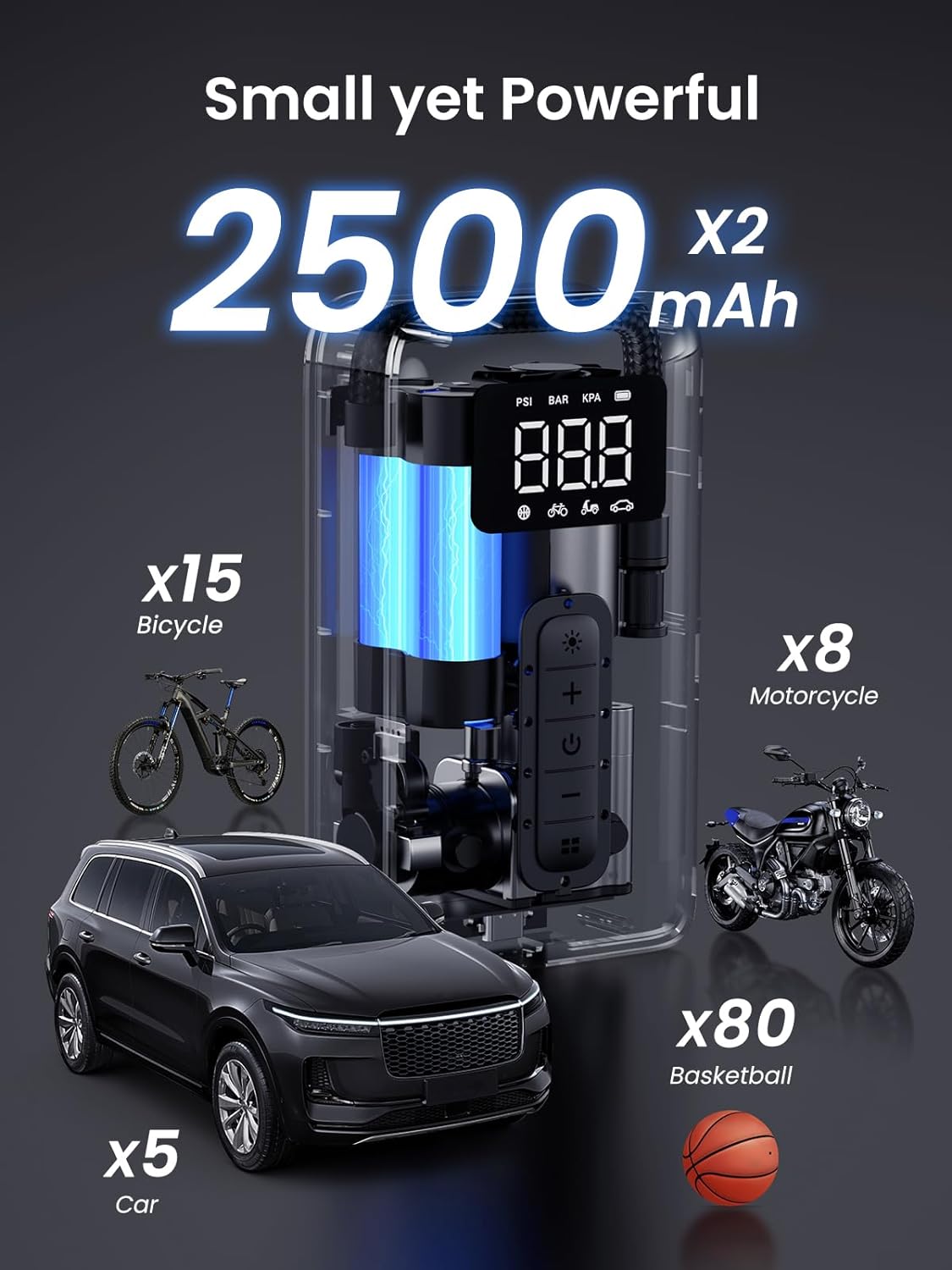 Picture of Ugreen Tire Inflator Portable Air Compressor 150PSI Air Pump