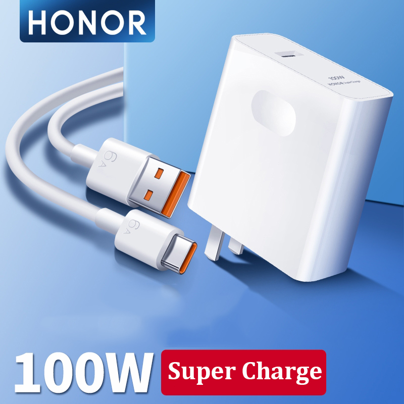 Picture of HONOR SUPER 100W Fast Charger & 6A USB Type C Cable Set Wall Charger For Xiaomi and Huawei Laptop