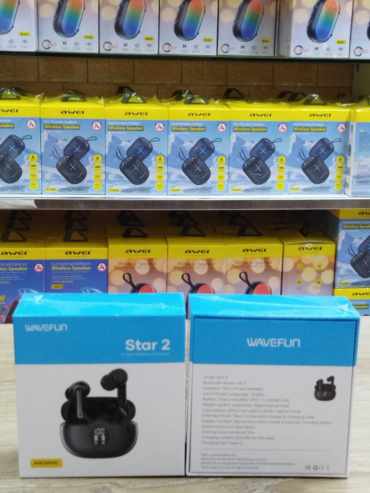 Picture of Wavefun Star 2 ANC Bluetooth Earphone V5.3 Wireless Headphones Digital Display Active Noise Cancelling Earbuds Super Bass