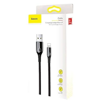 Picture of Baseus Fast Mobile Charging Cable C-Shaped Light Intelligent Auto Power-Off iphone Cable