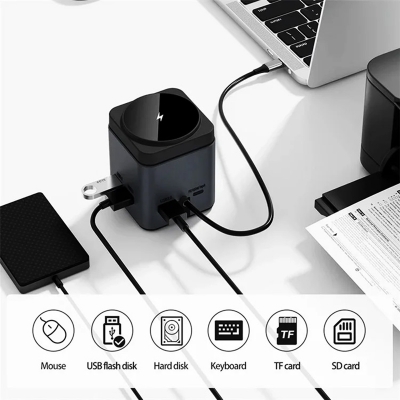 Picture of WIWU Wi-W025 9-in-1 Multi-Port Docking Station Hub Adapter