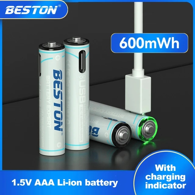 Picture of Beston 4PCS 1.5V AA 2200mAh AAA 6000Mah Lithium Rechargeable Battery (Type-C Port)