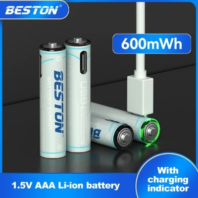 Picture of Beston 4PCS 1.5V AA 2200mAh AAA 6000Mah Lithium Rechargeable Battery (Type-C Port)