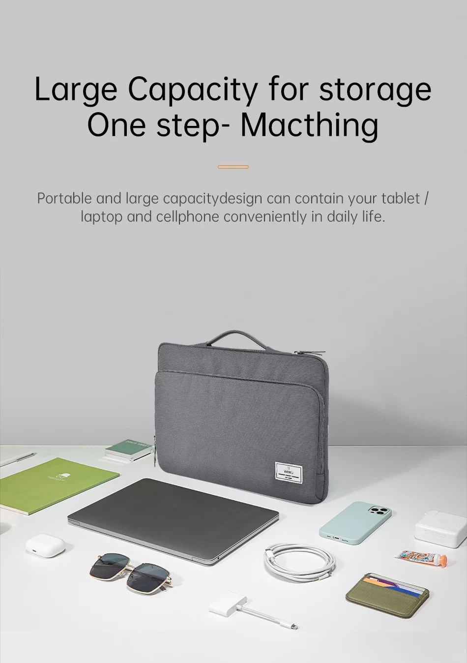 Picture of WiWU ORA 450D Polyester Waterproof Laptop Sleeve for 14  Inch