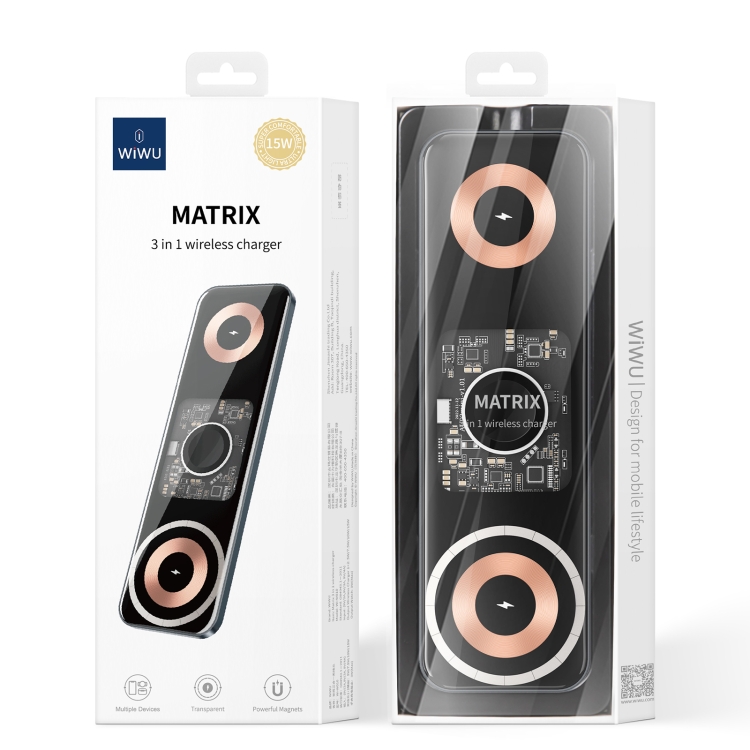 Picture of WIWU Wi-W010 Matrix 3 in 1 15W Wireless Charger