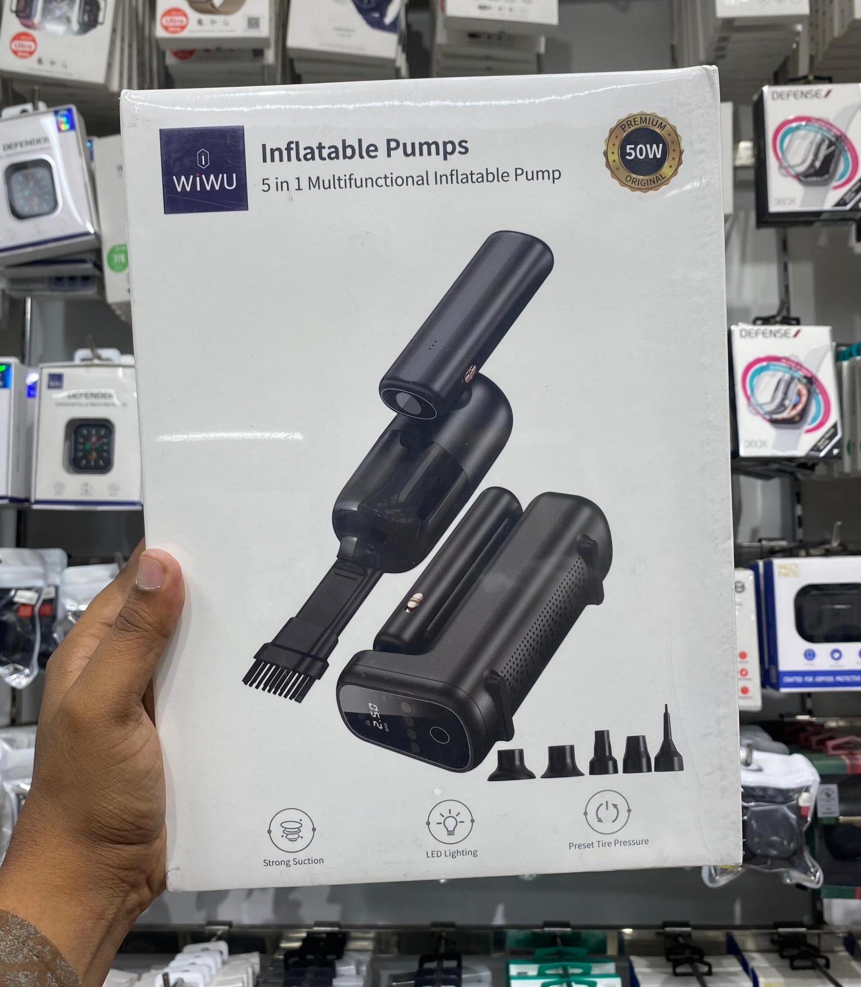 Picture of WiiWU 50W 5 in 1 Multifunctional Inflatable Pump and Vacuum Cleaner 13000Pa - Black