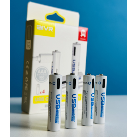 Picture of AiVR USB Rechargeable AA Batteries 4pcs – 2550mWh