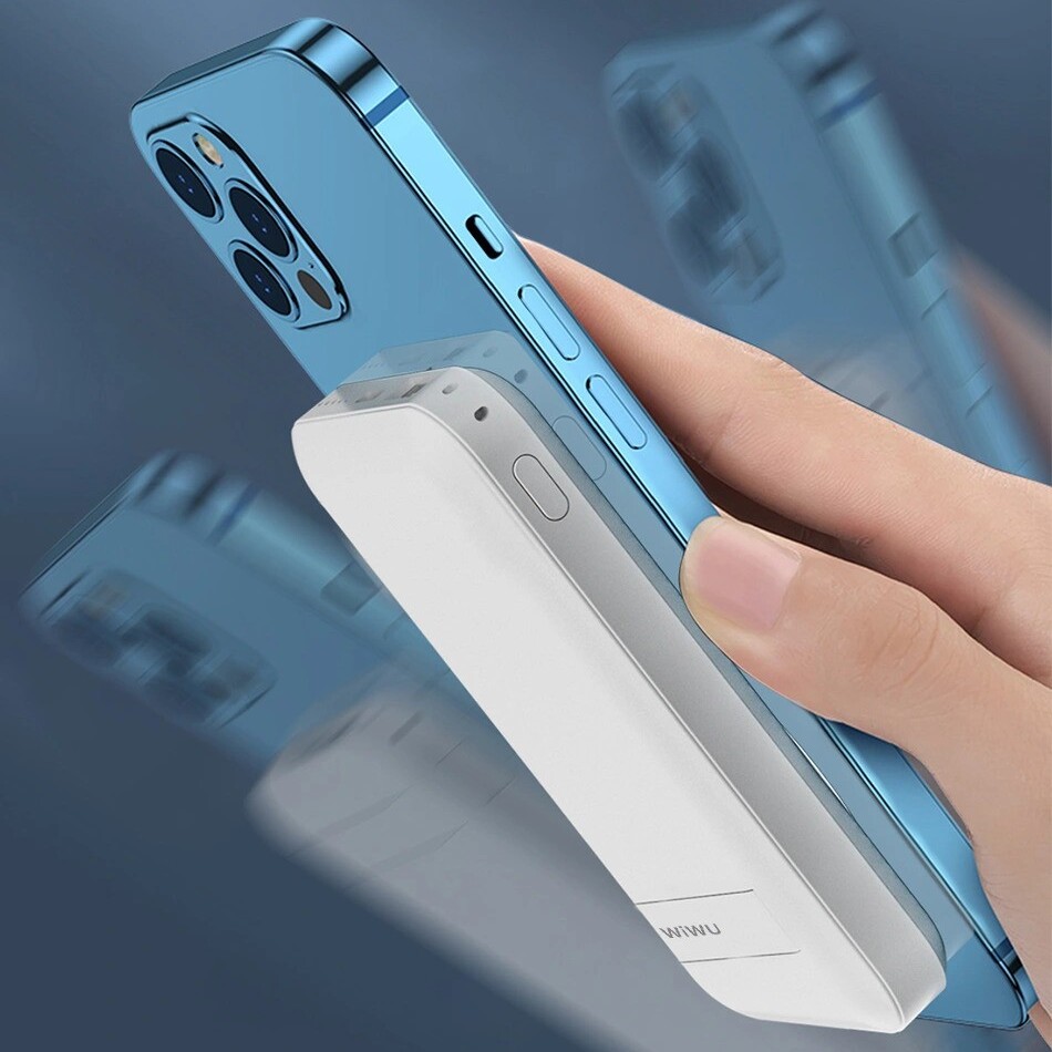 Picture of WiWU  Snap Cube 10000mAh Mini Magnetic 20W Wireless Power Bank with Stand