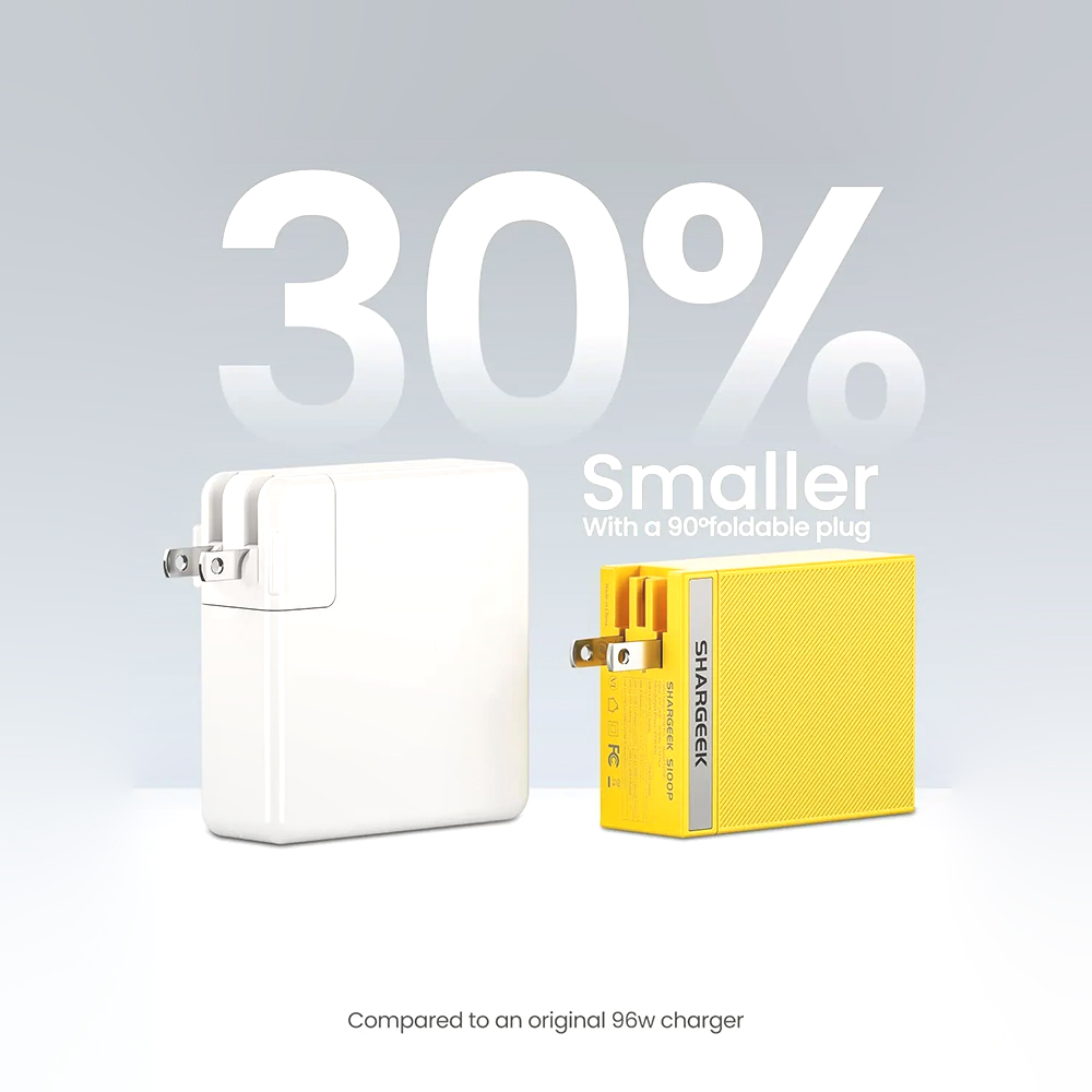 Picture of Shargeek 100W Pro GaN Charger with 3 Universal Travel Adapter Plugs