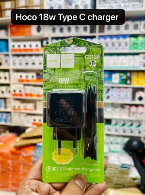 Picture of hoco Wall charger CS12A USB-A to Micro-USB -A to Type C  Ocean QC3.0 EU cable set  QC3.0