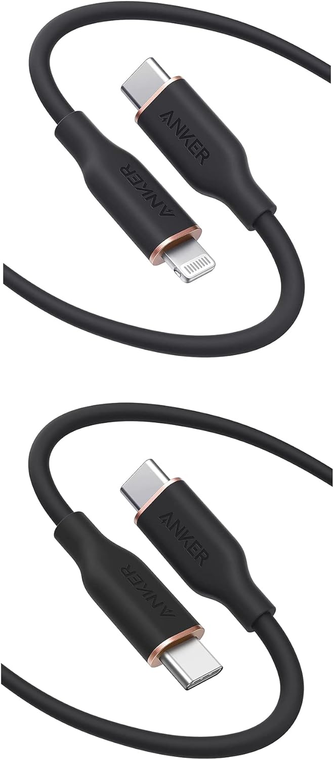 Picture of Anker USB-C to USB-C  Cable 6ft USB-C to Lightning , MFi Certified, Powerline III Flow Silicone Fast Charging Cable