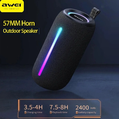 Picture of Awei Y788 Portable Outdoor Bluetooth Speakers With RGB Light Hifi Stereo Sound IPX5 Waterproof TWS Speakers