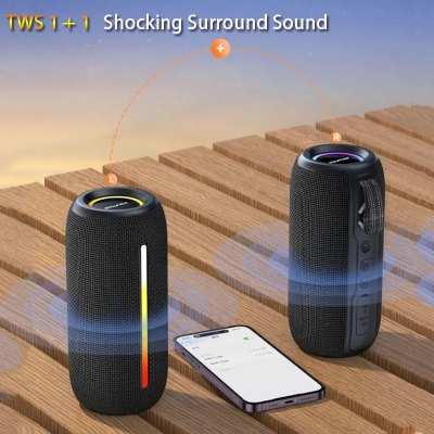 Picture of Awei Y788 Portable Outdoor Bluetooth Speakers With RGB Light Hifi Stereo Sound IPX5 Waterproof TWS Speakers