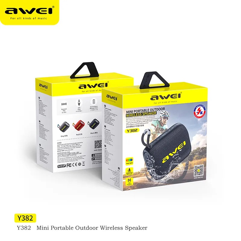 Picture of Awei Y382 TWS Wireless Bluetooth Speaker Super Clear Sound Long Life Battery Waterproof IPX7