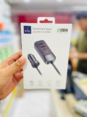 Picture of WIWU DUAL USB-A +  USB-C EXTEND CAR CHARGER 120W