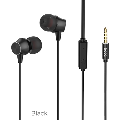 Picture of Hoco Wired earphones “M51 Proper sound” with mic-Black
