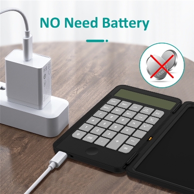 Picture of Portable Calculator & LCD Writing Tablet Digital Drawing Pad 12 Digits Display with Stylus Pen Erase Button Lock Function