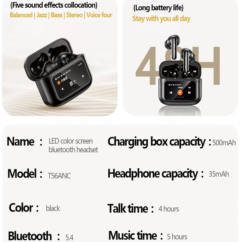 Picture of Awei T56 ANC TWS Earphone With Touch LCD Screen