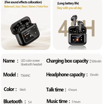 Picture of Awei T56 ANC TWS Earphone With Touch LCD Screen