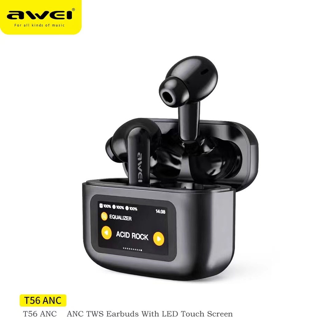 Picture of Awei T56 ANC TWS Earphone With Touch LCD Screen