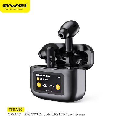 Picture of Awei T56 ANC TWS Earphone With Touch LCD Screen