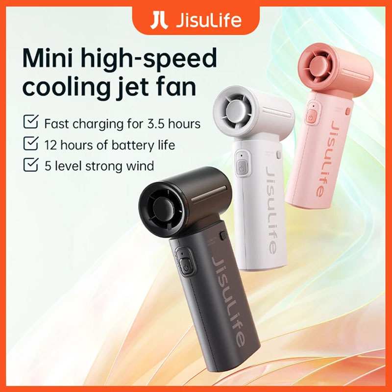 Picture of For JISULIFE Mini Portable Fan Life 9 With 5 Gears Strong Wind 3600mAh Handheld Small Fan USB Rechargeable Personal Fans