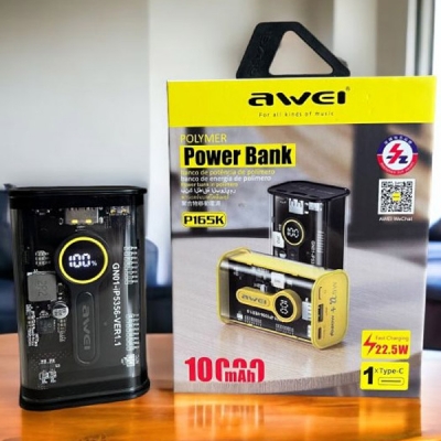 Picture of Awei P165K 10000mAh 22.5w Transparent Fast Charging Power bank