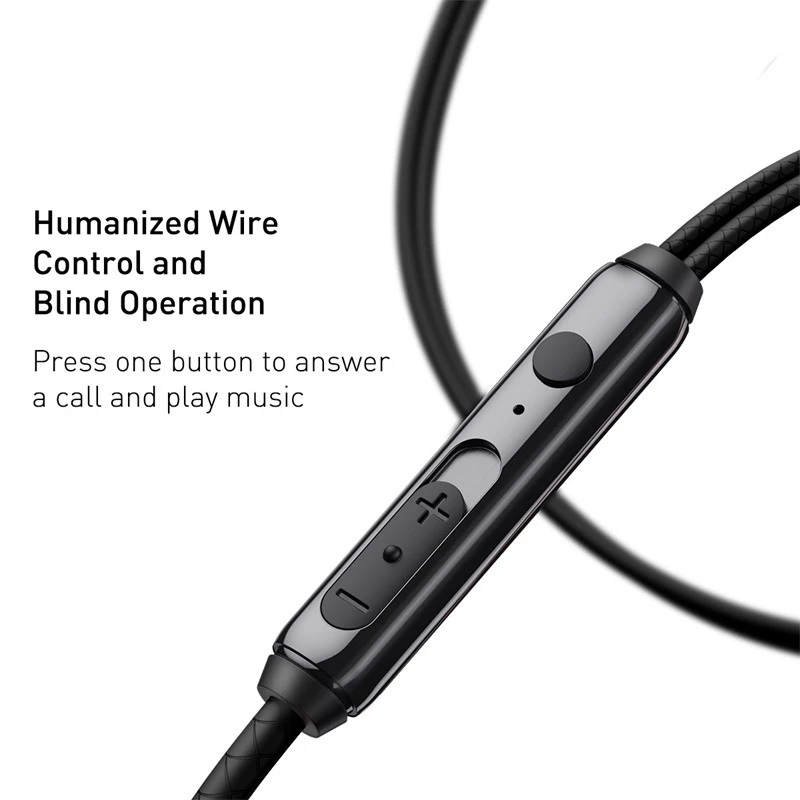 Picture of Baseus H19 Wired Earphones Bass Sound Headphone Headset 3.5mm In-ear Earbuds with MIC