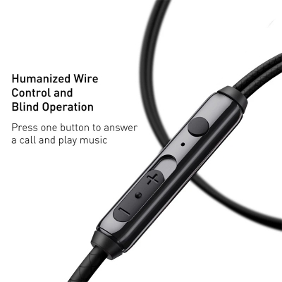 Picture of Baseus H19 Wired Earphones Bass Sound Headphone Headset 3.5mm In-ear Earbuds with MIC