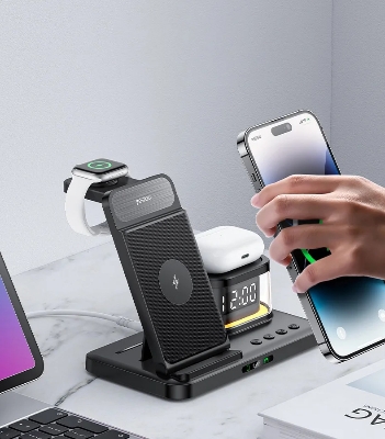 Picture of YESIDO DS22 Wireless Charging Station 20W with Night Light and Clock