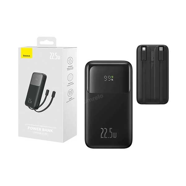 Picture of Baseus Power Bank 20000mAh 22.5W Built-in Lightning & Type-C Cable Comet Series Digital Display Fast Charge Power Bank