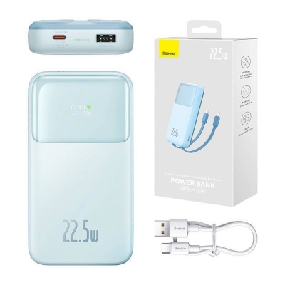 Picture of Baseus Power Bank 20000mAh 22.5W Built-in Lightning & Type-C Cable Comet Series Digital Display Fast Charge Power Bank